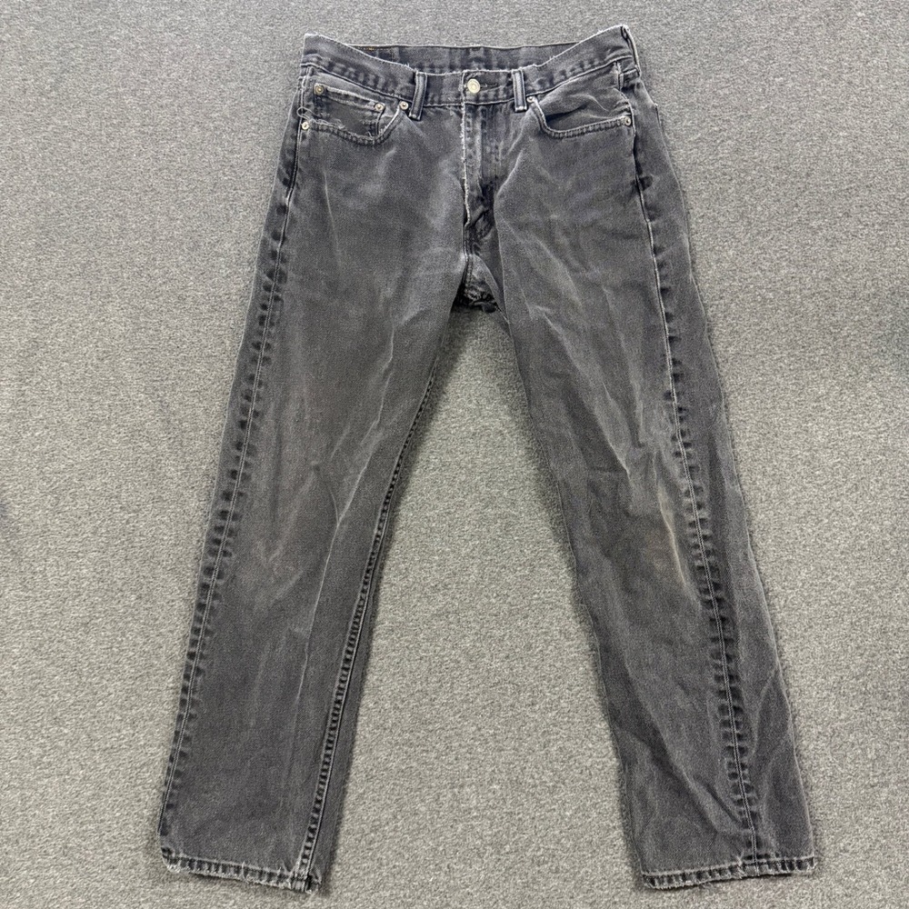 Vintage Levis 505 Regular Fit Jeans Mens 31x29 Black Good Faded Straight Leg